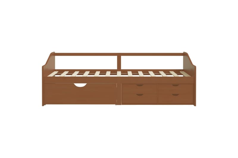 Sengeramme 3 seter med skuffer heltre furu 90x200 cm honning - Brun - Møbler - Sofaer - Dagsenger