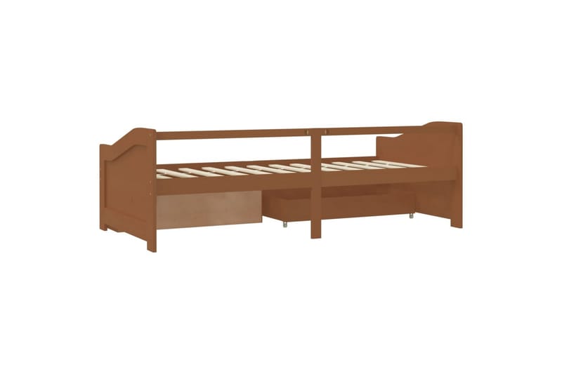 Sengeramme 3 seter med skuffer heltre furu 90x200 cm honning - Brun - Dagsenger