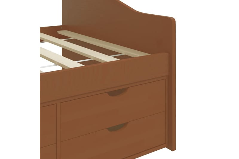 Sengeramme 3 seter med skuffer heltre furu 90x200 cm honning - Brun - Møbler - Sofaer - Dagsenger