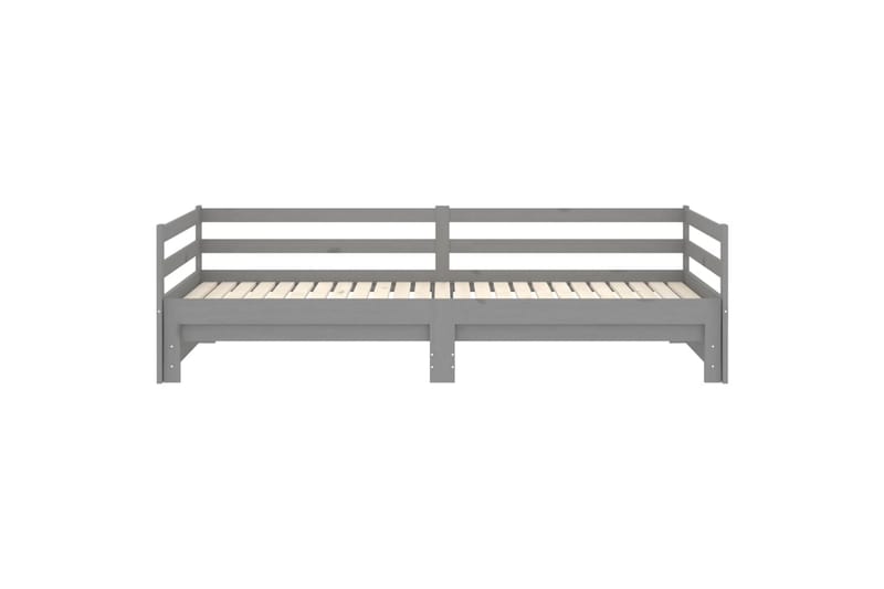 Uttrekkbar dagseng grå heltre furu 2x(90x200) cm - Grå - Møbler - Sofaer - Dagsenger