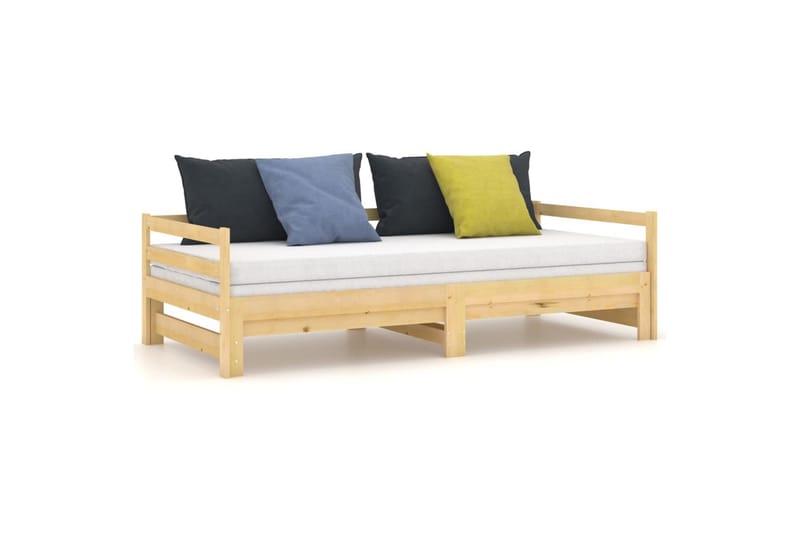 Uttrekkbar dagseng heltre furu 2x(90x200) cm - Brun - Møbler - Sofaer - Dagsenger