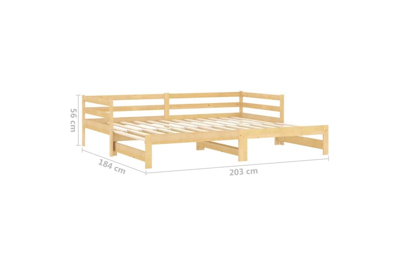 Uttrekkbar dagseng heltre furu 2x(90x200) cm - Brun - Møbler - Sofaer - Dagsenger