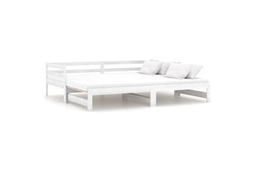 Uttrekkbar dagseng hvit heltre furu 2x(90x200) cm - Hvit - Møbler - Sofaer - Dagsenger