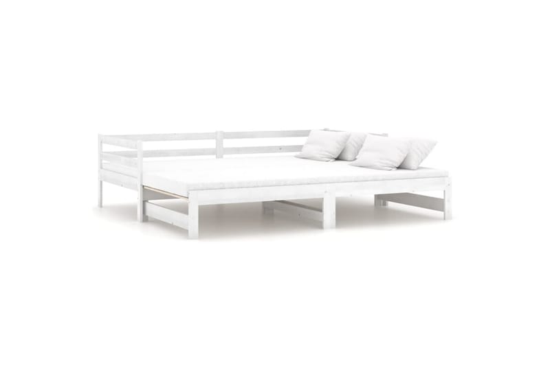 Uttrekkbar dagseng hvit heltre furu 2x(90x200) cm - Hvit - Møbler - Sofaer - Dagsenger