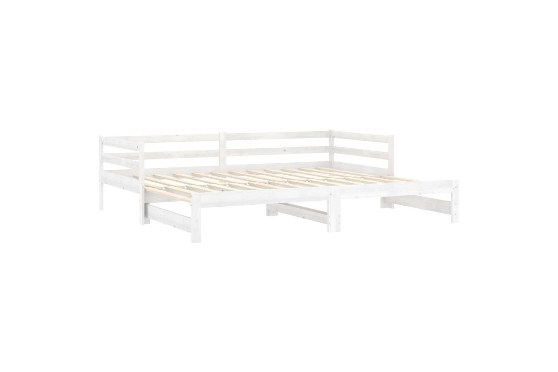 Uttrekkbar dagseng hvit heltre furu 2x(90x200) cm - Hvit - Møbler - Sofaer - Dagsenger