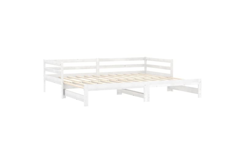Uttrekkbar dagseng hvit heltre furu 2x(90x200) cm - Hvit - Møbler - Sofaer - Dagsenger