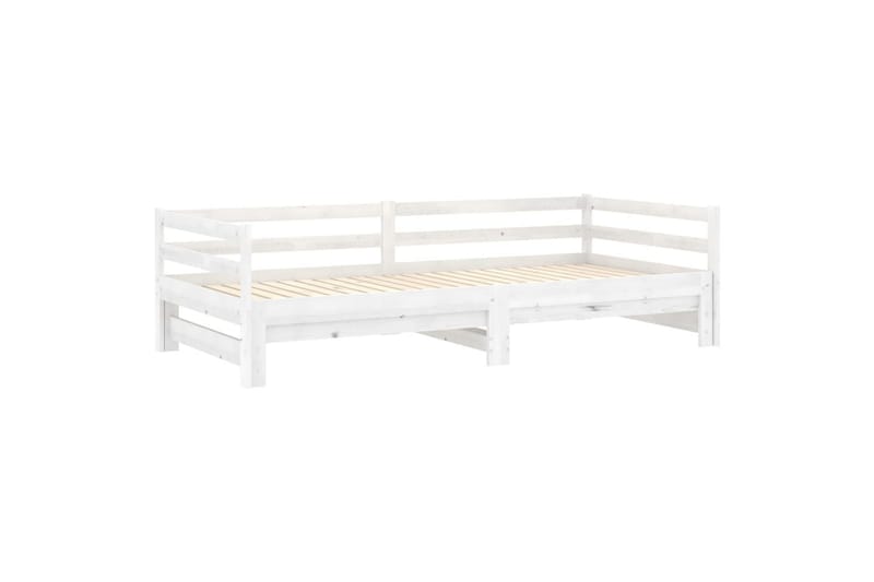 Uttrekkbar dagseng hvit heltre furu 2x(90x200) cm - Hvit - Møbler - Sofaer - Dagsenger