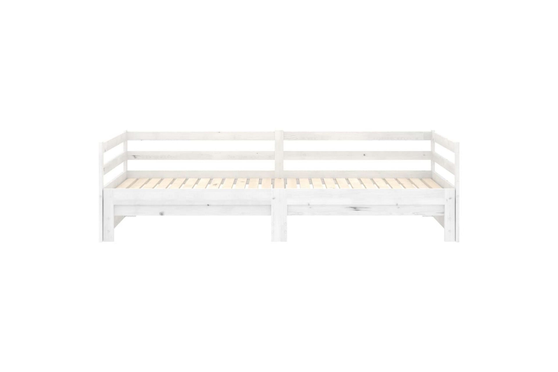 Uttrekkbar dagseng hvit heltre furu 2x(90x200) cm - Hvit - Møbler - Sofaer - Dagsenger