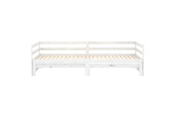 Uttrekkbar dagseng hvit heltre furu 2x(90x200) cm - Hvit - Møbler - Sofaer - Dagsenger