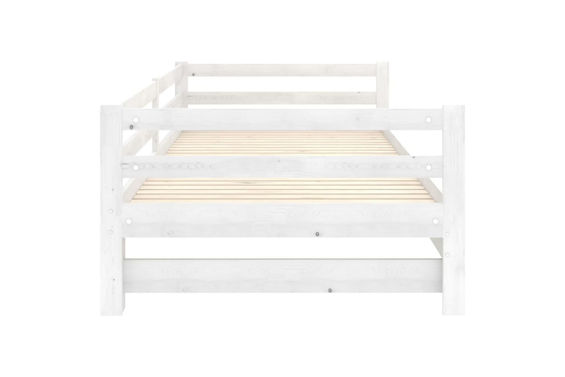 Uttrekkbar dagseng hvit heltre furu 2x(90x200) cm - Hvit - Møbler - Sofaer - Dagsenger