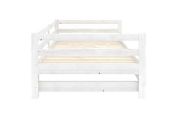 Uttrekkbar dagseng hvit heltre furu 2x(90x200) cm - Hvit - Møbler - Sofaer - Dagsenger