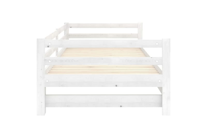 Uttrekkbar dagseng hvit heltre furu 2x(90x200) cm - Hvit - Møbler - Sofaer - Dagsenger