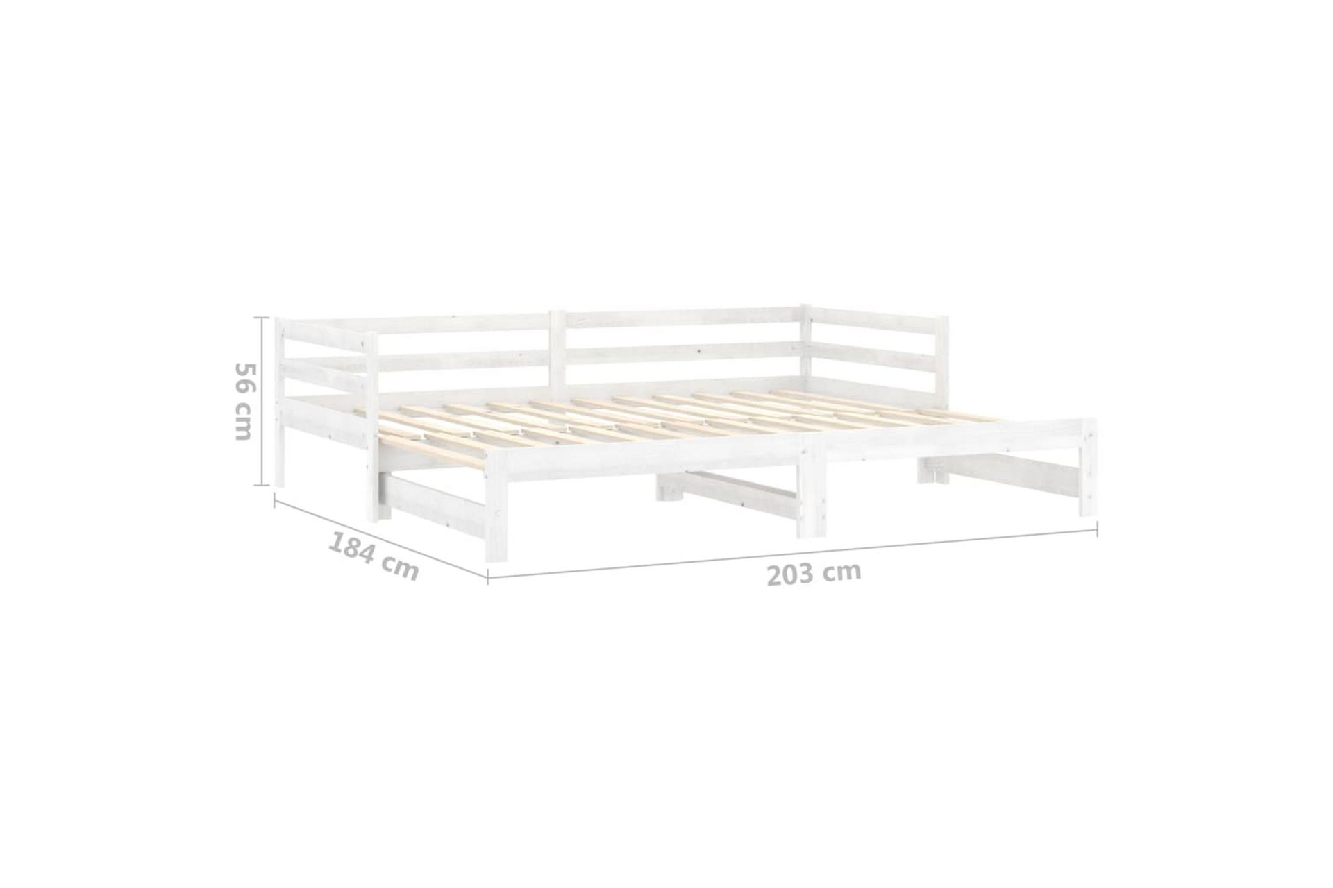 Uttrekkbar dagseng hvit heltre furu 2x(90x200) cm - Hvit - Møbler - Sofaer - Dagsenger