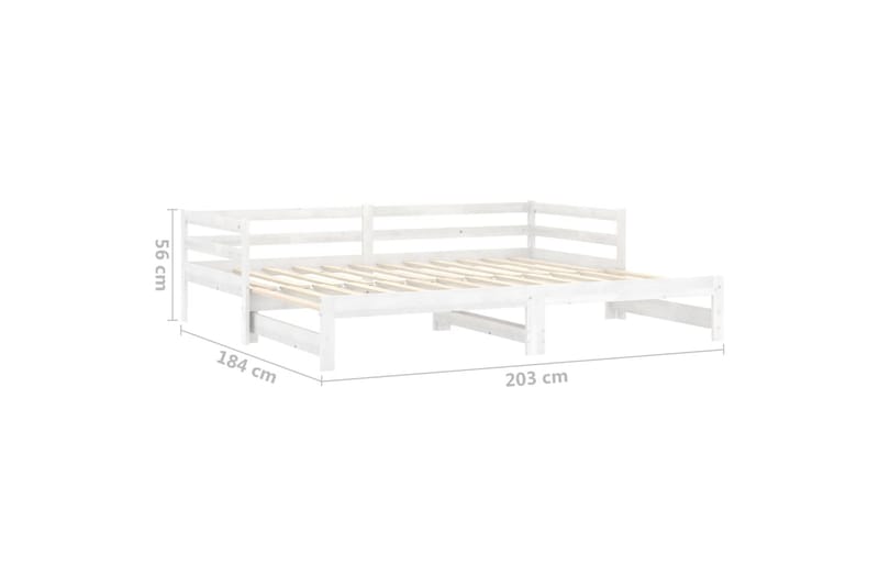 Uttrekkbar dagseng hvit heltre furu 2x(90x200) cm - Hvit - Møbler - Sofaer - Dagsenger