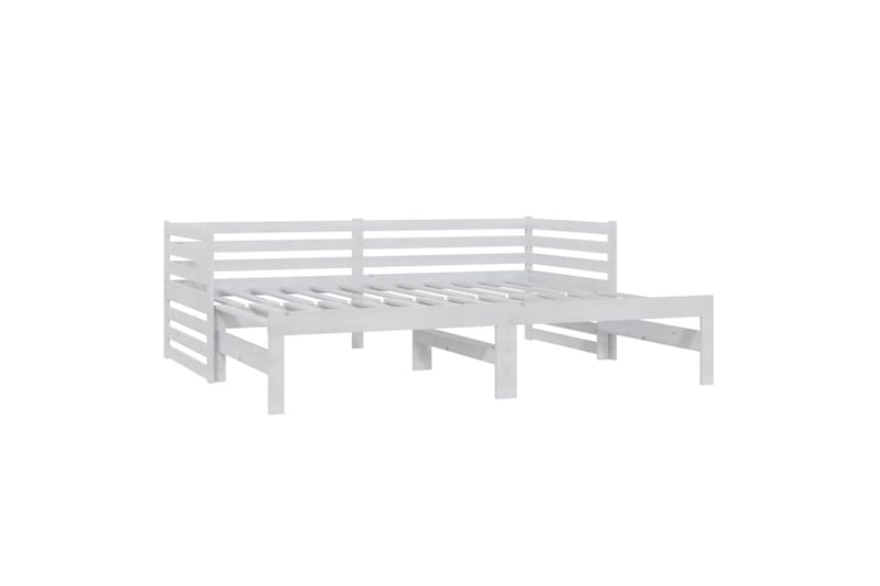 Uttrekkbar dagseng hvit heltre furu 2x(90x200) cm - Hvit - Møbler - Sofaer - Dagsenger