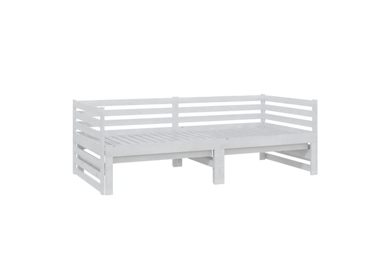 Uttrekkbar dagseng hvit heltre furu 2x(90x200) cm - Hvit - Møbler - Sofaer - Dagsenger
