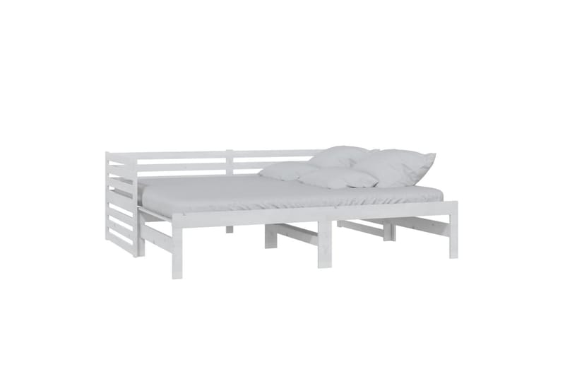Uttrekkbar dagseng hvit heltre furu 2x(90x200) cm - Hvit - Møbler - Sofaer - Dagsenger