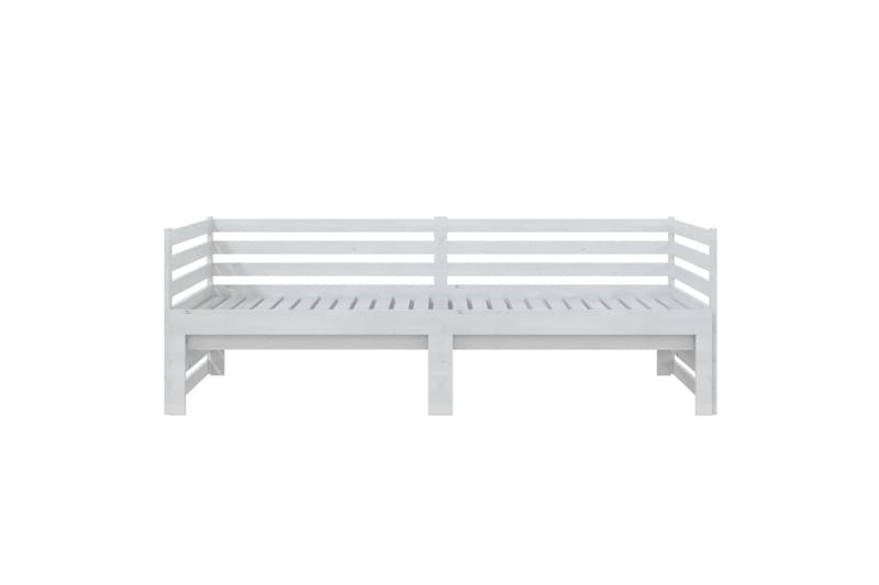 Uttrekkbar dagseng hvit heltre furu 2x(90x200) cm - Hvit - Møbler - Sofaer - Dagsenger