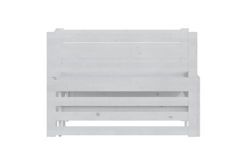 Uttrekkbar dagseng hvit heltre furu 2x(90x200) cm - Hvit - Dagsenger