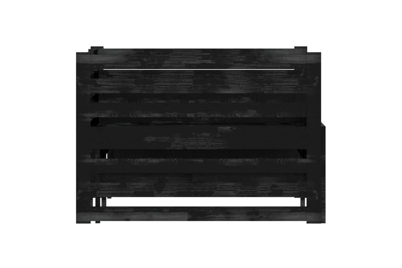 Uttrekkbar sengeramme svart heltre furu 2x(90x200) cm - Svart - Møbler - Sofaer - Dagsenger