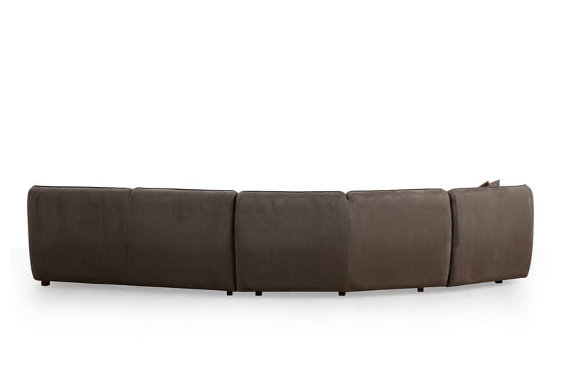 Damor 5-seter L-formet Buet Sofa i Fløyel - Brun - Møbler - Sofaer