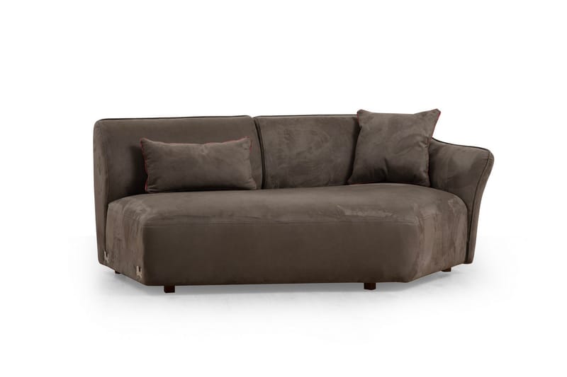 Damor 5-seter L-formet Buet Sofa i Fløyel - Brun - Møbler - Sofaer