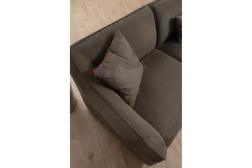 Damor 5-seter L-formet Buet Sofa i Fløyel - Brun - Møbler - Sofaer