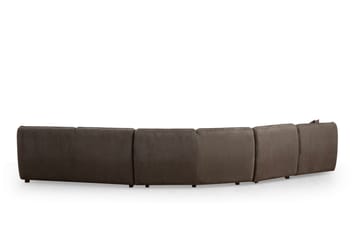 Damor 5-seter L-formet Buet Sofa i Fløyel - Brun - Møbler - Sofaer