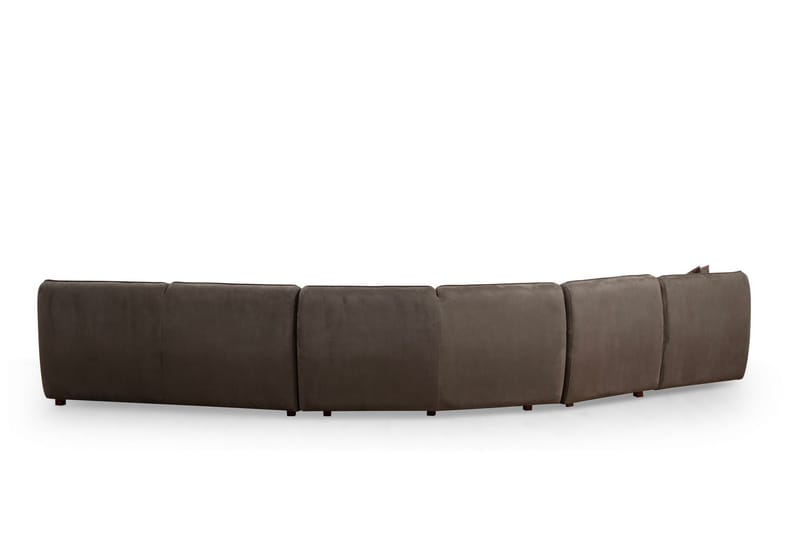 Damor 5-seter L-formet Buet Sofa i Fløyel - Brun - Møbler - Sofaer