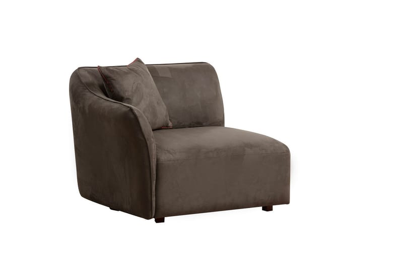 Damor 5-seter L-formet Buet Sofa i Fløyel - Brun - Møbler - Sofaer