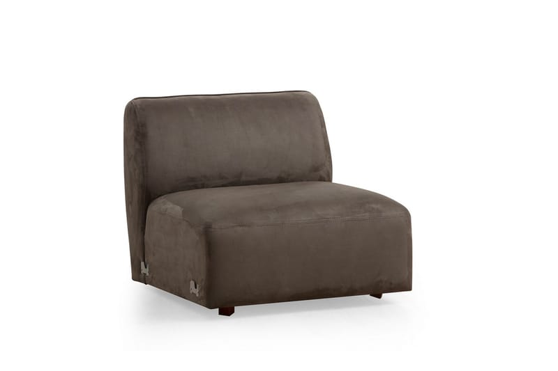 Damor 5-seter L-formet Buet Sofa i Fløyel - Brun - Møbler - Sofaer