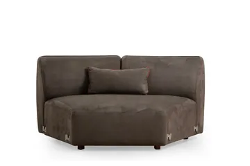 Damor 5-seter L-formet Buet Sofa i Fløyel - Brun - Møbler - Sofaer