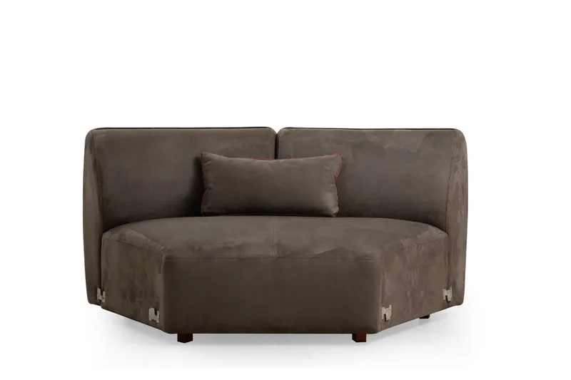 Damor 5-seter L-formet Buet Sofa i Fløyel - Brun - Møbler - Sofaer