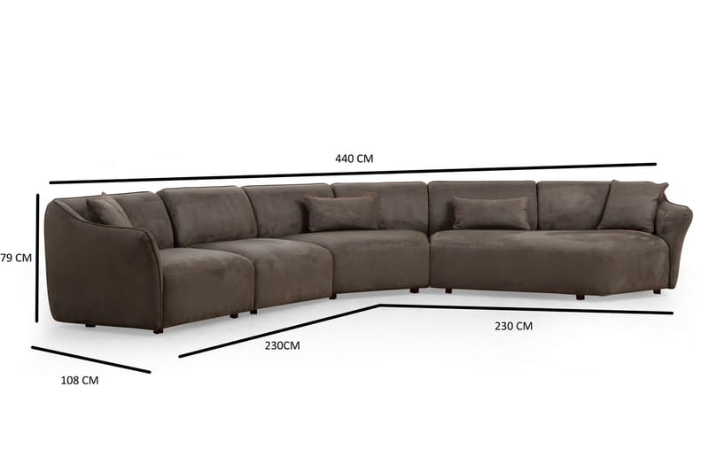 Damor Buet Sofa 5-seter - Brun - Møbler - Sofaer