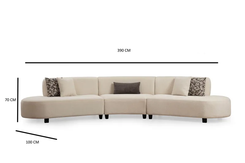 Dariya Sofa 5-seter - Beige - Møbler - Sofaer