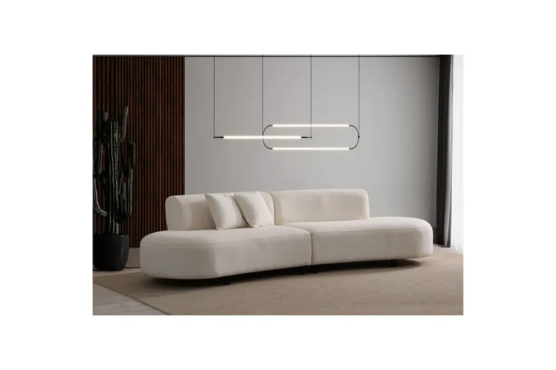 Dariya Svängd Sofa 3-sits - Krem - Møbler - Sofaer - Sofa 3 seter