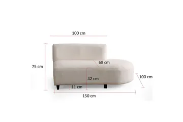 Dariya Svängd Sofa 3-sits - Krem - Møbler - Sofaer - Sofa 3 seter