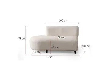 Dariya Svängd Sofa 3-sits - Krem - Møbler - Sofaer - Sofa 3 seter