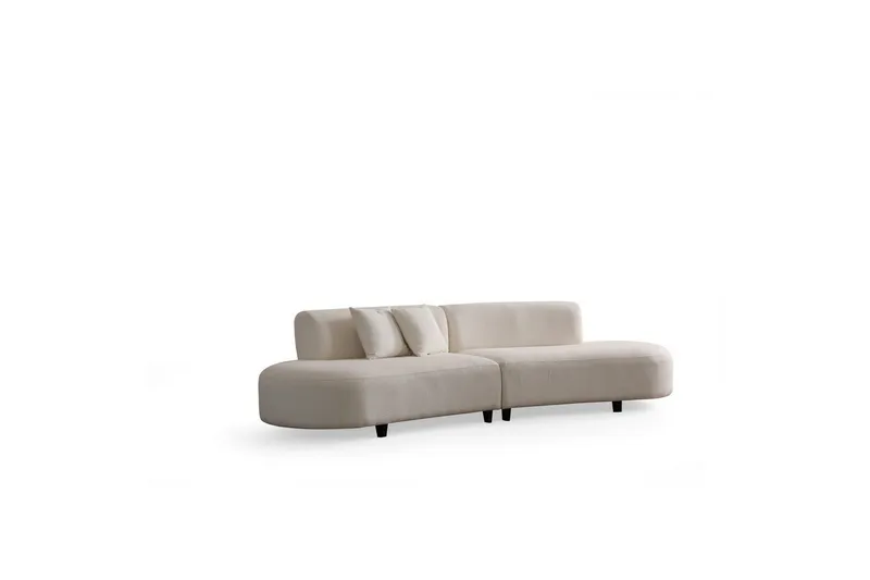 Dariya Svängd Sofa 3-sits, Krem