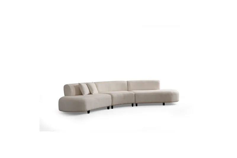 Dariya Svängd Sofa 4-sits, Krem