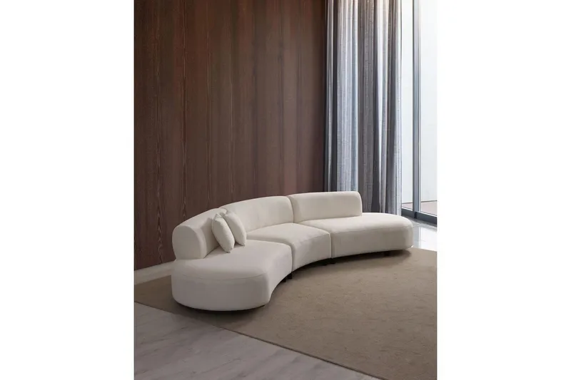 Dariya Svängd Sofa 4-sits - Krem - Møbler - Sofaer - 4 seter sofa