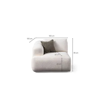 Dashwood 3-seters Hjørnesofa - Kremhvit - Møbler - Sofaer - Hjørnesofa