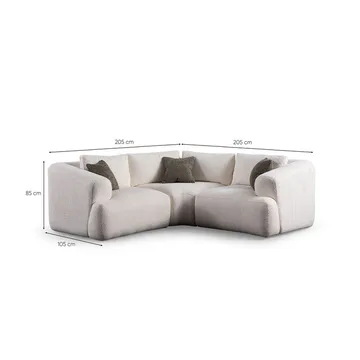 Dashwood 3-seters Hjørnesofa - Kremhvit - Møbler - Sofaer - Hjørnesofa