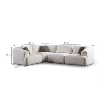 Dashwood 4-seters Hjørnesofa - Kremhvit - Møbler - Sofaer - Hjørnesofa