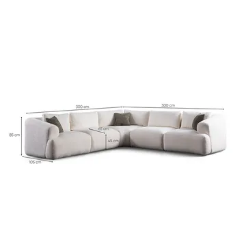 Dashwood 5-seters Hjørnesofa - Kremhvit - Møbler - Sofaer - Hjørnesofa