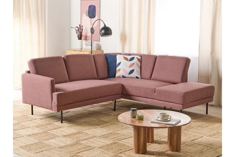 Deajna Hjørnesofa 4-seter - Rosa/Brun/Svart - Møbler - Sofaer - Hjørnesofa