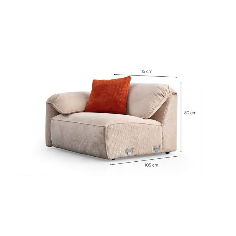 Derebasi 4-seters Hjørnesofa - Kremhvit - Møbler - Sofaer - Hjørnesofa