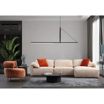 Derebasi 4-seters Hjørnesofa - Kremhvit - Møbler - Sofaer - Sofa med sjeselong