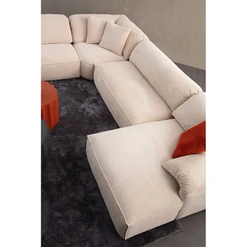 Derebasi 6-seters Hjørnesofa Två Hörn - Kremhvit - Møbler - Sofaer - Hjørnesofa