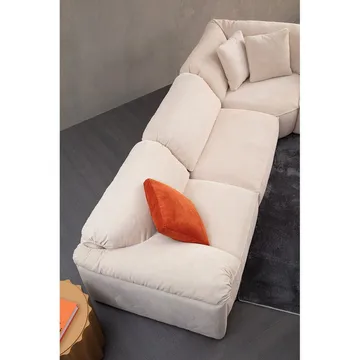 Derebasi 6-seters Hjørnesofa Två Hörn - Kremhvit - Møbler - Sofaer - Hjørnesofa